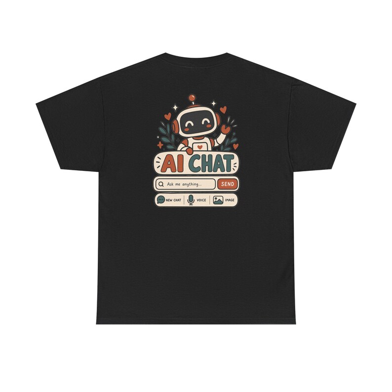 Camiseta de chat "Humano vs IA", camiseta retro con humor tecnológico, regalo para geeks. imagen 6