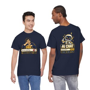 Human vs AI Chat T-Shirt, Funny Tech Humor Gift for Him, Geek Programmer Tee image 8