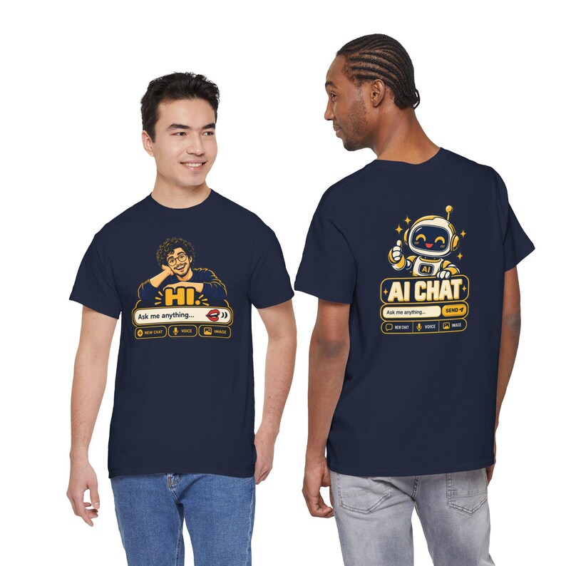 Human vs AI Chat T-Shirt, Funny Tech Humor Gift for Him, Geek Programmer Tee image 8