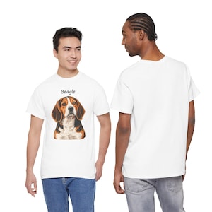 Realistic Beagle Portrait T-Shirt, Dog Lover Gift, New Puppy Keepsake image 3