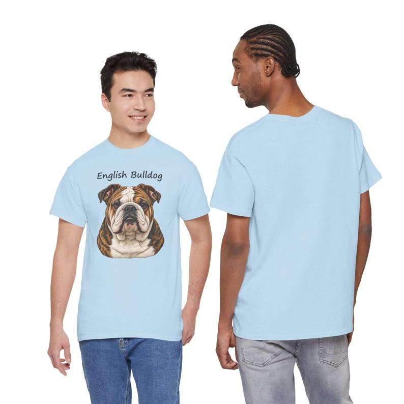 Camiseta con retrato realista de un bulldog inglés, regalo ideal para amantes de las caras gruñonas (100% algodón). imagen 5