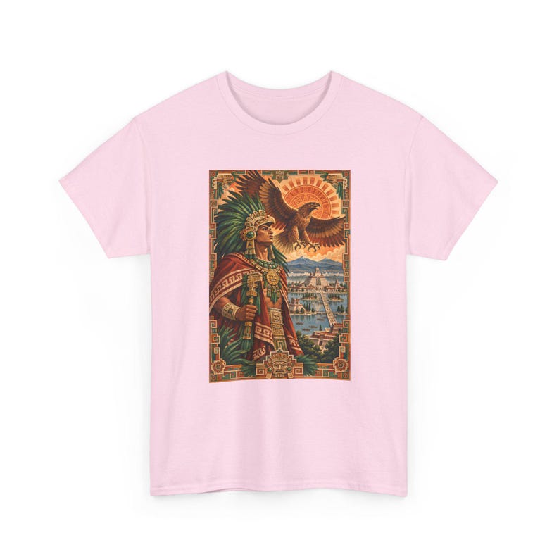 Aztec Eagle Warrior Shirt, Golden Eagle over Tenochtitlan Graphic Tee, Mexican Heritage T-Shirt, Aztec Mythology Art, Chicano Pride Gift immagine 14