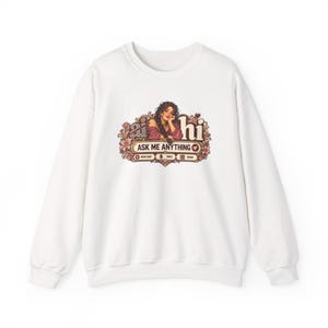 HI Not AI Sweatshirt for Women, Human Intelligence Crewneck, Funny Chat Girl Gift image 2