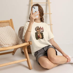 Funny Anti AI Shirt, Silver Hair Woman, Vintage Sunglasses Tee (Women's) image 5