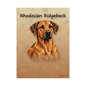 Rhodesian Ridgeback Oil Painting Poster, Dog Portrait Wall Art Print image 2