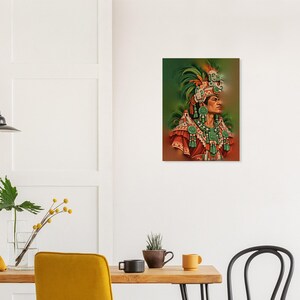 Mayan King Poster, Noble in Jade Headdress, Guatemala Mexico Wall Art Print image 4
