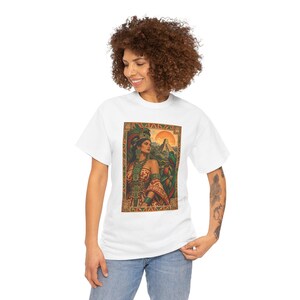 Maya Woman and Quetzal Shirt, Mayan Pyramid Graphic Tee for Women, Guatemala Heritage T-Shirt, Latina Art Top, Gift for Mom or Daughter image 6