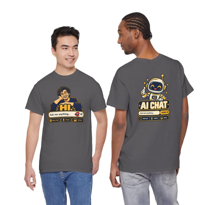 Human vs AI Chat T-Shirt, Funny Tech Humor Gift for Him, Geek Programmer Tee image 14