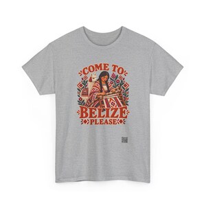 Belize T-Shirt, Come to Belize Please Funny Rhyme Travel Tee with a Weaver and Llama, Belize Vacation Shirt, Cruise and Girls Trip Gift image 5
