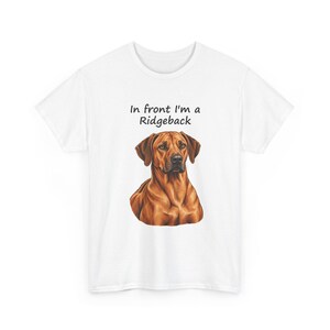 Camiseta con estampado de Rhodesian Ridgeback y guepardo, regalo divertido para amantes de los perros, estampado a doble cara. imagen 2