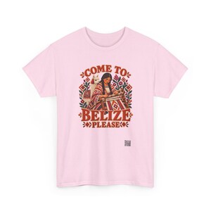 Belize T-Shirt, Come to Belize Please Funny Rhyme Travel Tee with a Weaver and Llama, Belize Vacation Shirt, Cruise and Girls Trip Gift image 10