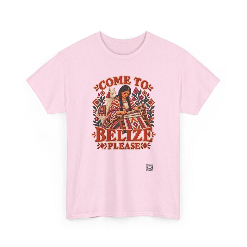 Belize T-Shirt, Come to Belize Please Funny Rhyme Travel Tee with a Weaver and Llama, Belize Vacation Shirt, Cruise and Girls Trip Gift image 10