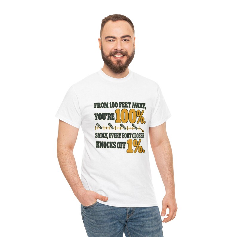 From 100 Feet Away You're 100% T-Shirt, Funny Sarcastic Graphic Tee, Retro Footprint Ruler Shirt, Introvert Humor Gift for Best Friend image 4