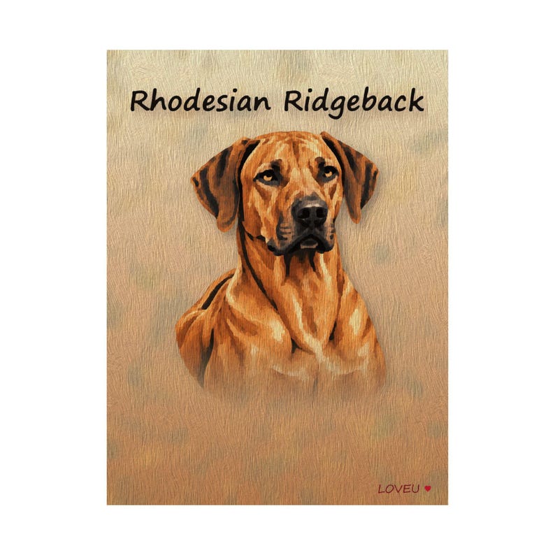 Rhodesian Ridgeback Oil Painting Poster, Dog Portrait Wall Art Print image 12