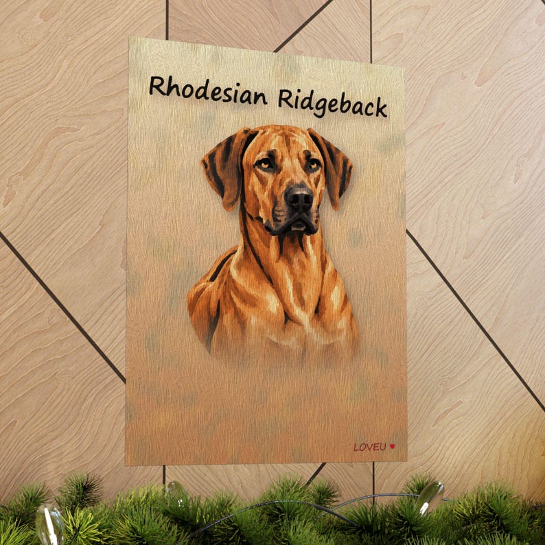 Rhodesian Ridgeback Oil Painting Poster, Dog Portrait Wall Art Print image 5