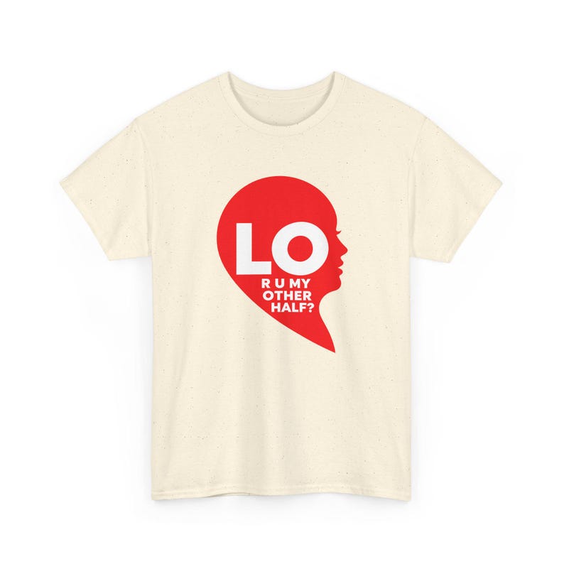 Camiseta LO Half Heart para parejas, Camiseta "¿Eres mi otra mitad?", Regalo de San Valentín a juego imagen 5
