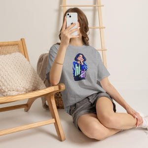 Camiseta de mujer con estampado pop art neón, camiseta "Hi Not AI", regalo retro de los 90 para ella. imagen 3
