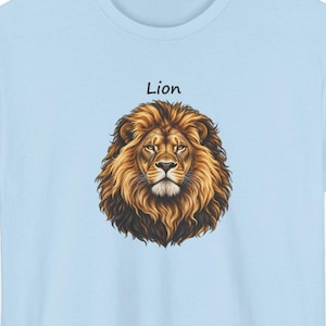 Realistic Lion Portrait T-Shirt, Wildlife Lover Gift, Heavy Cotton Tee image 1