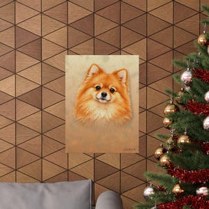 Pomeranian Oil Painting Poster, Dog Portrait Wall Art Print immagine 4