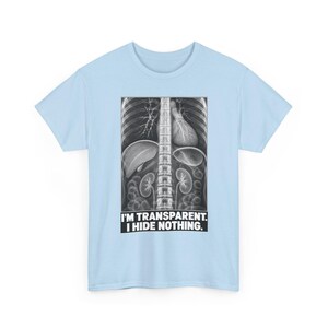 Camiseta de rayos X: Soy transparente, no escondo nada. Divertida camiseta de esqueleto con mensaje honesto. imagen 5