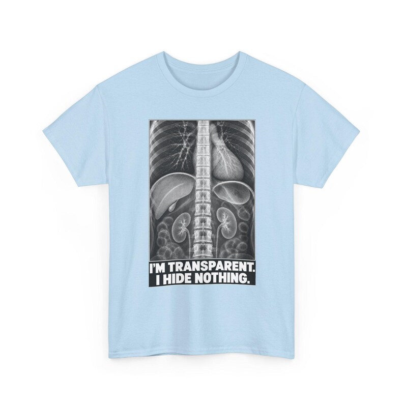 Camiseta de rayos X: Soy transparente, no escondo nada. Divertida camiseta de esqueleto con mensaje honesto. imagen 5