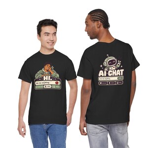 Human vs AI Chat Robot Tee, Funny Tech Gift, Gamer Geek Shirt image 5