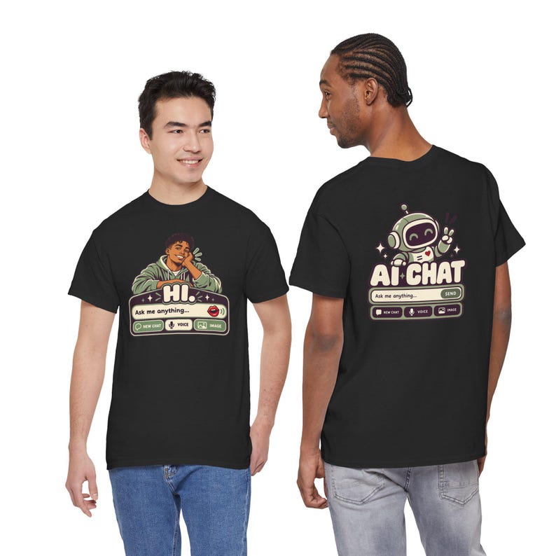 Human vs AI Chat Robot Tee, Funny Tech Gift, Gamer Geek Shirt image 5