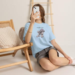 Silver Poodle with Bow T-Shirt, Poodle Love Event Tee, Poodle Mom Gift image 8