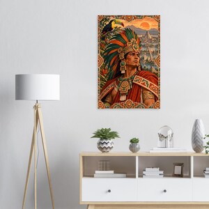 Aztec Warrior Poster, Toucan and Tenochtitlan, Mexican Heritage Wall Art Print image 8