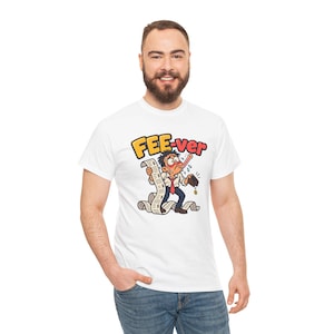 FEE-ver T-Shirt, Funny Bank Fees Pun Graphic Tee, Long Receipt and Thermometer Cartoon Shirt, Inflation Humor Gift for Accountant image 5
