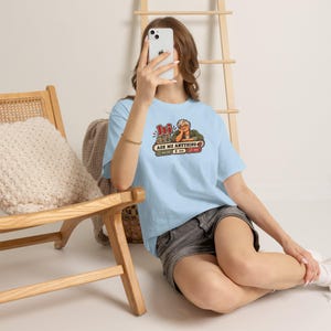 Funny Anti AI T-Shirt, Silver Hair Grandma Chat, Olive Green Tee image 9