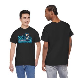 面白いAIユーモアTシャツ、人間チャットで何でも聞いてください、テクノロジーオタクへのギフト（ブラック） 画像 3