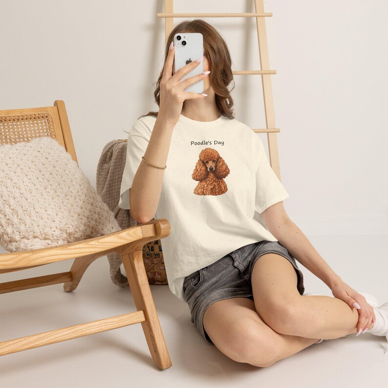 Apricot Poodle Portrait Tee, Poodle Mom Event Shirt, National Poodle Day Gift image 8