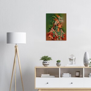 Mayan King Poster, Noble in Jade Headdress, Guatemala Mexico Wall Art Print image 7