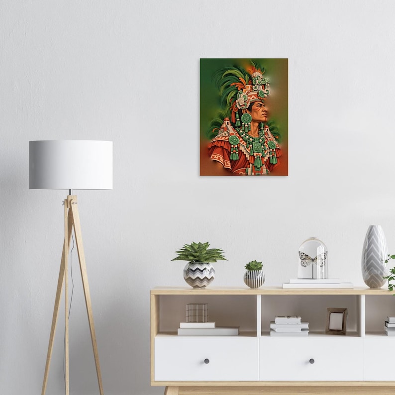 Mayan King Poster, Noble in Jade Headdress, Guatemala Mexico Wall Art Print image 7