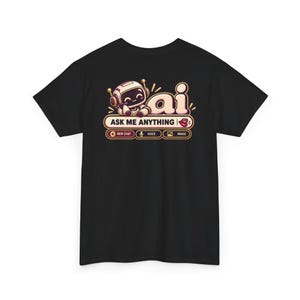 Funny Anti AI Shirt, Curly Hair Chat Tee, Robot Back Print (Women's) image 13