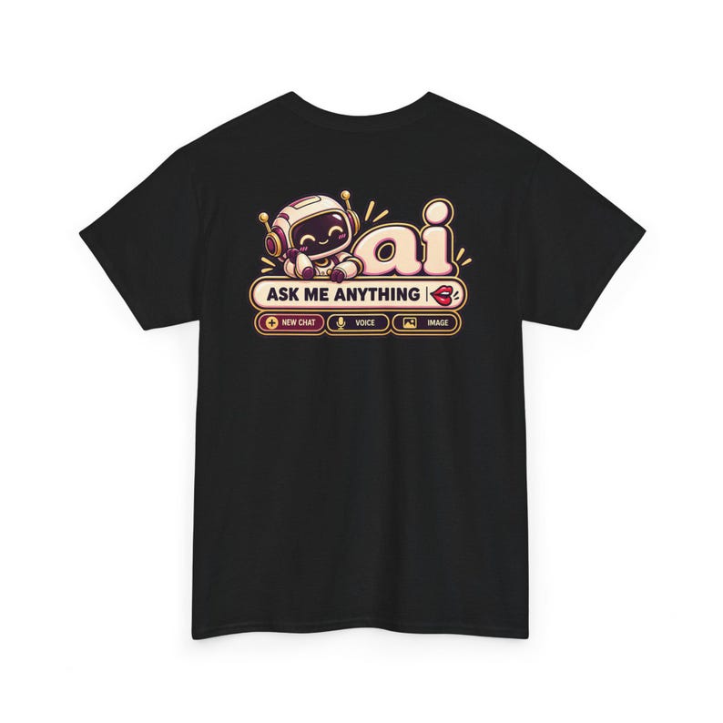 Funny Anti AI Shirt, Curly Hair Chat Tee, Robot Back Print (Women's) image 13