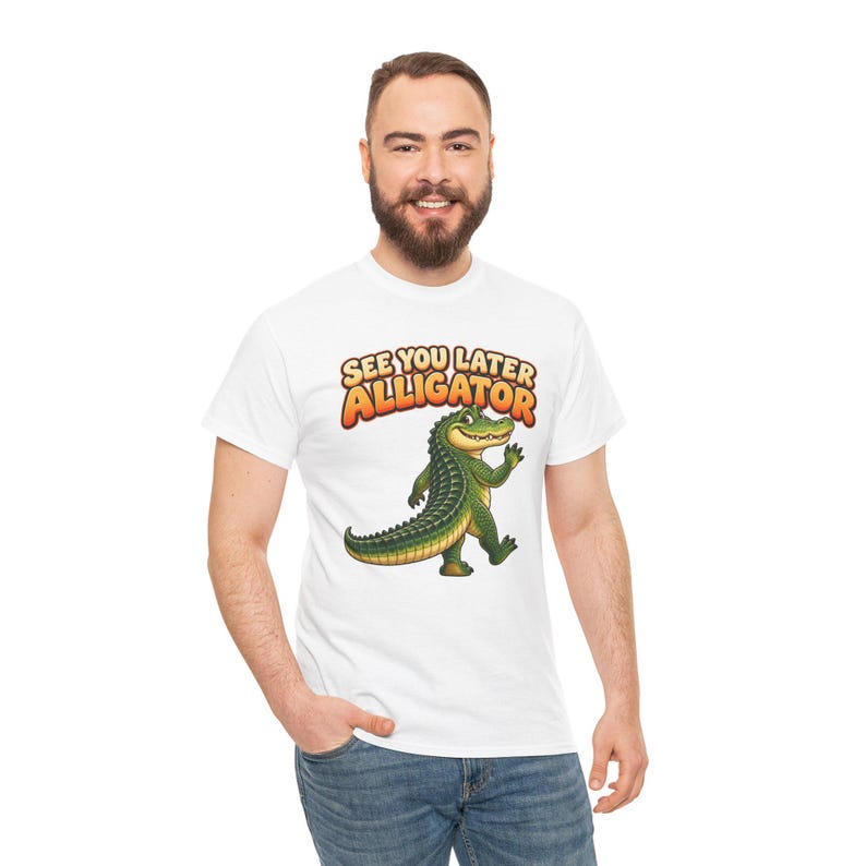 See You Later Alligator T-Shirt, Cute Waving Alligator Graphic Tee, Funny Gator Lover Shirt, Florida Vacation or Farewell Gift image 6