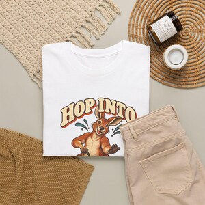 Camiseta "Salta a mi bolsa", camiseta divertida con estampado de canguro, camiseta adorable para mamás canguro, regalo para amantes de los animales australianos, camiseta australiana imagen 4
