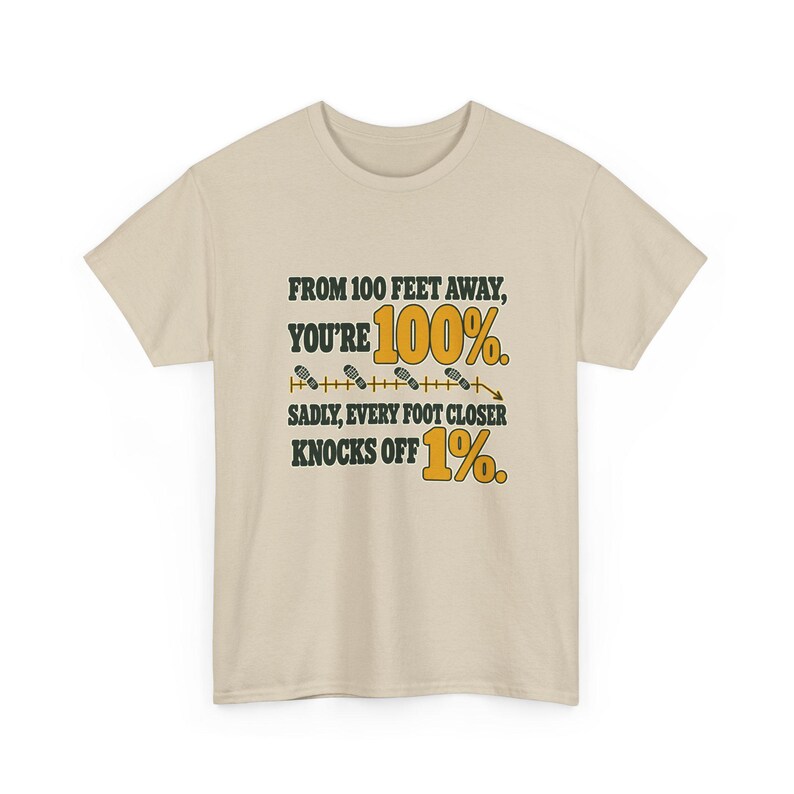 From 100 Feet Away You're 100% T-Shirt, Funny Sarcastic Graphic Tee, Retro Footprint Ruler Shirt, Introvert Humor Gift for Best Friend image 3