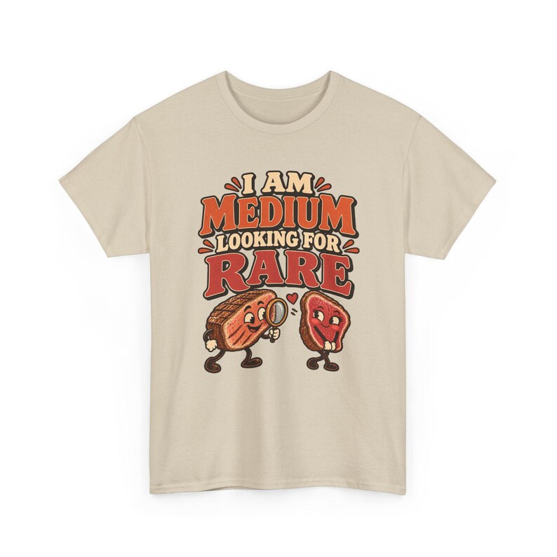 I Am Medium Looking for Rare T-Shirt, Funny Steak Pun Graphic Tee, BBQ Grill Master Shirt, Meat Lover Gift for Dad or Husband, Grilling Tee image 5