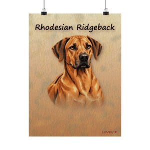 Rhodesian Ridgeback Oil Painting Poster, Dog Portrait Wall Art Print image 11