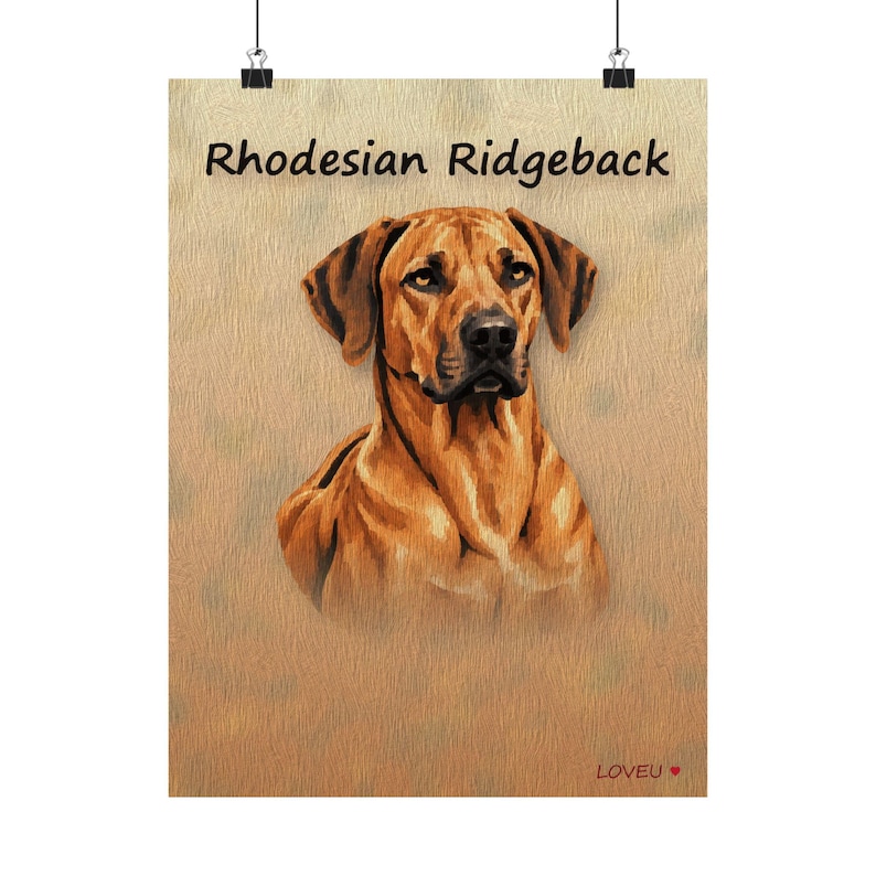 Rhodesian Ridgeback Oil Painting Poster, Dog Portrait Wall Art Print image 11