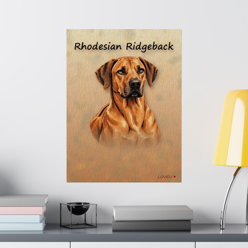 Rhodesian Ridgeback Oil Painting Poster, Dog Portrait Wall Art Print image 7
