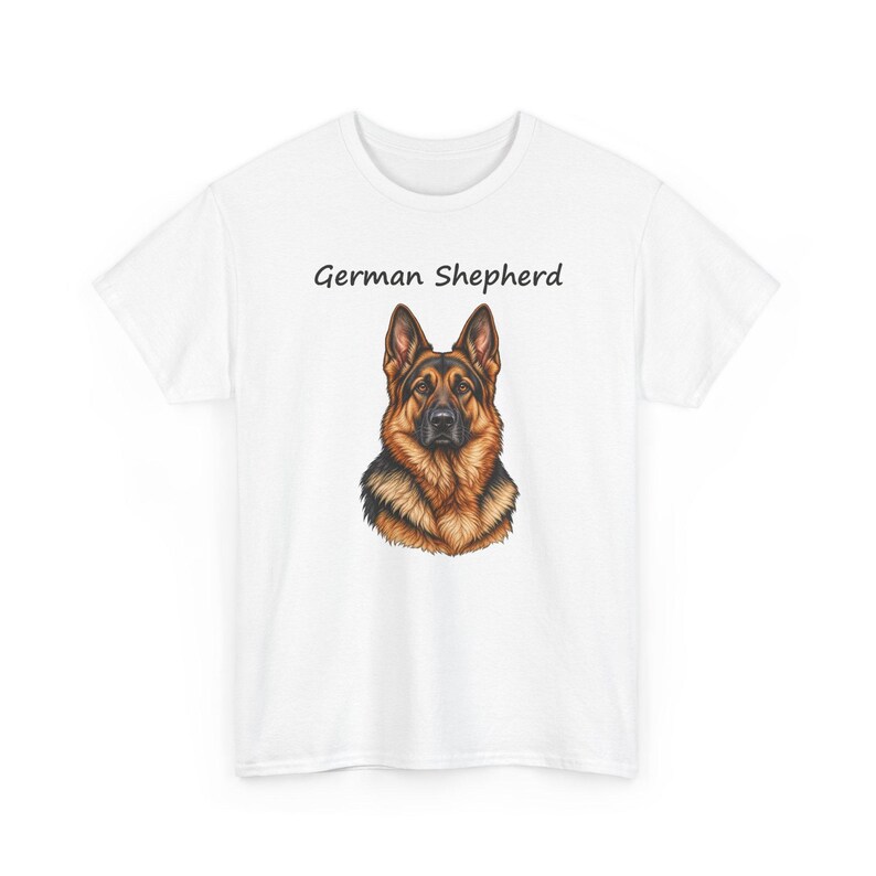 German Shepherd Portrait T-Shirt, Realistic Dog Lover Gift, GSD Mom Dad Tee image 2