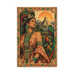 Maya 油彩画 女性と道具 Mayan Woman Painting - Etsy