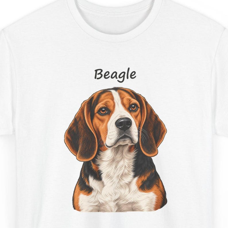 Realistic Beagle Portrait T-Shirt, Dog Lover Gift, New Puppy Keepsake image 1