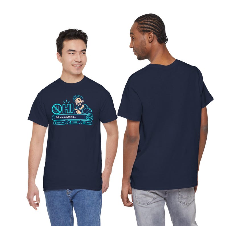 面白いAIユーモアTシャツ、人間チャットで何でも聞いてください、テクノロジーオタクへのギフト（ブラック） 画像 5
