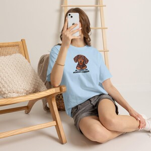 Funny Dachshund Mom T-Shirt, He Thinks I'm Wearing A Mirror, Wiener Dog Lover Gift image 9