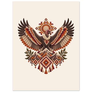 Andean Condor Poster, Peruvian Folk Art Print, Andes Mountains Wall Decor image 1